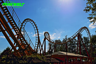 Boomerang Vekoma Achterbahn Rollercoaster Freizeitland Freizeit Land Geiselwind Bayern Freizeitpark