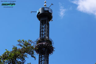 Voltrum Freefall Tower Funtime Bayern Park Freizeitpark Themepark Attraktionen Achterbahn Info Map Guide Park Plan Freizeitparadies Reisbach