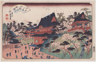 浮世絵　販売　東京　本物　渓斎英泉　江戸八景　上野の晩鐘　継古堂　japanese woodblock prints for sale keisai eisen print