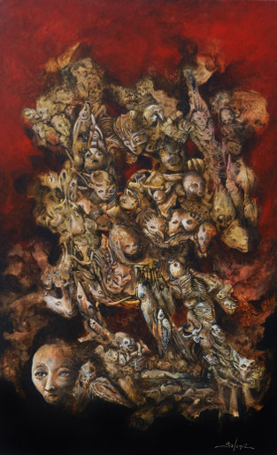"spawns VI" Acrylique sur toile Dim: 55cmx33cm
