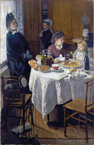 Claude Monet, Le Déjeuner, 1868-1869, huile sur toile, 231 x 151 cm, Städel Museum, Francfort-sur-le-Main.