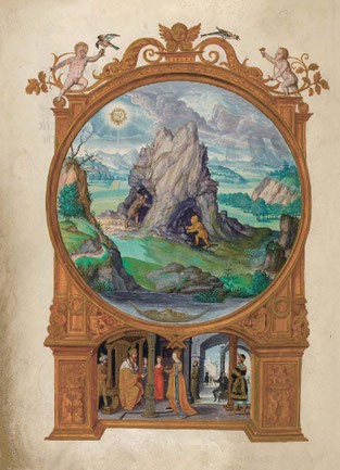 Extraction de la matière première et ses quatre éléments, f. 13v. Temple de Paris