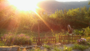 Abendstimmung im Garten der Juval Alp