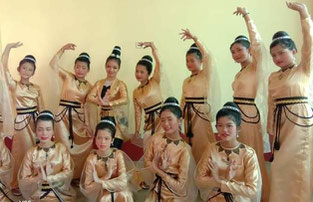 Deaf children's dancing during party.