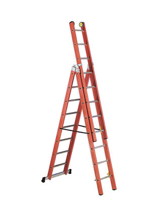 Escalera aislante para electricistas de 3 tramos
