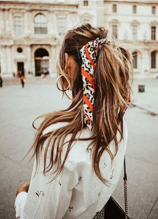 Foulard Soie Porter PonyTail Queue de Cheval