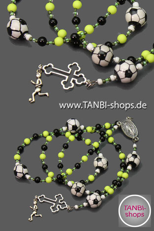 Rosenkranz, Rosenkranzkette, Kinderrosenkranz, Autorosenkranz, Fußballfan, Erstkommunion, Geschenk, Kommunion, Firmung, Taufe, Ball, Kommunionsgeschenk