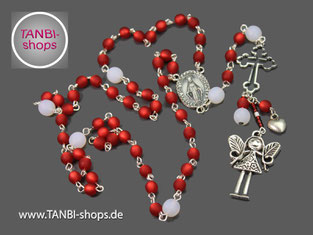 Rosenkranz, Kette, Rosenkranzkette, Kinderrosenkranz, Mädchenrosenkranz, Taufgeschenk, Kommunionsgeschenk, christlich, religiös, christliches Geschenk, Engel, religiöses Geschenk, Schutzengel, Kreuz, Kirche, Maria, Firmung, Taufe, Erstkommunion, 