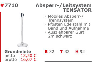 7710 - Absperr-Leitsystem Tensator Mietmöbel Jansen Event