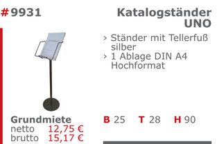 9931 - Katalogständer Uno Jansen Event Mietmöbel