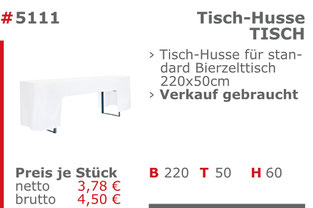 5111-Gebrauchte Biertischhusse Garnitur Verkauf Mietmöbel Jansen Event