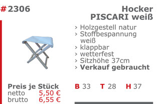 2306-Gebrauchte Klapphocker Piscari Verkauf Mietmöbel Jansen Event