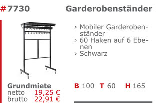 7730 - Garderobenständer Mietmöbel Jansen Event