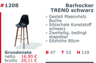 1208-Barhocker Trend schwarz Jansen Event Mietmöbel