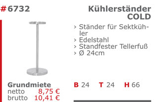 6732 - Kühlerständer Cold Jansen Event Mietmöbel