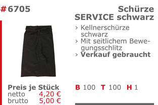 6705-Gebrauchte Kellnerschürzen Verkauf Mietmöbel Jansen Event
