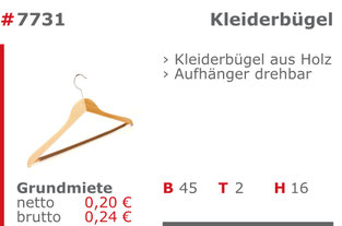 7731 - Kleiderbügel Mietmöbel Jansen Event