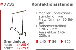 7733 - Konfektionsständer Mietmöbel Jansen Event