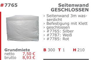 7765_7787_7785 - Seitenwand Geschlossen silber, weiß, rot Jansen Event Mietmöbel