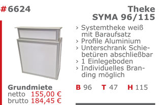 6624 - Theke Syma 96/115 weiß Jansen Event Mietmöbel