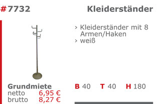 7732 - Kleiderständer Mietmöbel Jansen Event