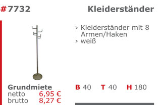 7732 - Kleiderständer Mietmöbel Jansen Event