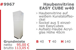 9967 - Haubenvitrine EasyCube w40 Jansen Event Mietmöbel