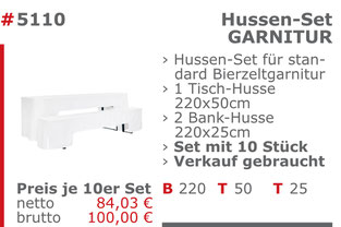 5110-Gebrauchte Hussenset Garnitur Verkauf Set Mietmöbel Jansen Event