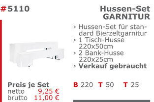 5110-Gebrauchte Hussenset Garnitur Verkauf Mietmöbel Jansen Event