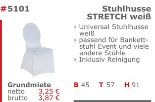 5101 - Stuhlhusse Stretch weiß Jansen Event Mietmöbel