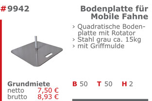 9942 - Bodenplatte für mobile Fahne Mietmöbel Jansen Event
