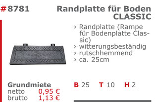 8781 - Randplatte für Boden Classic Jansen Event Mietmöbel