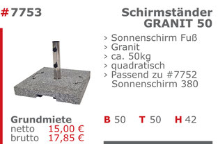 7753 - Schirmständer Granit 50 Jansen Event Mietmöbel