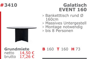 3410 - Galatisch Event 160 Jansen Event Mietmöbel
