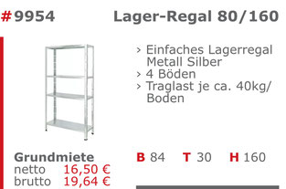 9954 - Lagerregal 80_160 Mietmöbel Jansen Event