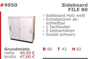 9950 - Sideboard File 80 Jansen Event Mietmöbel