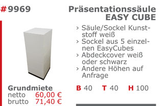 9969 - Präsentationssäule EasyCube weiß Jansen Event Mietmöbel