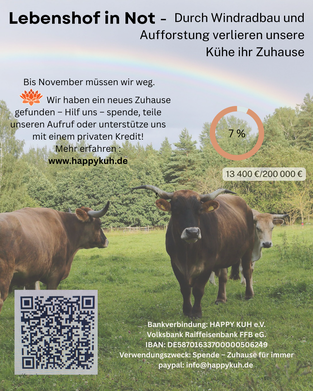 Vielen herzlichen Dank an alle für eure großartige Unterstützung! 🙏❤️ Schon 7 % unseres Spendenziels sind erreicht – dank euch können wir den nötigen Kredit etwas kleiner halten.