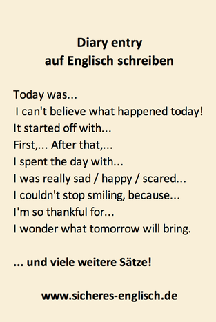 diary entry schreiben
