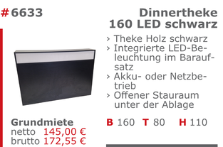 6635 - Counter/Theke 160 weiß Jansen Event Mietmöbel
