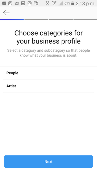 business Instagram account for marketing art or craft business