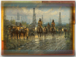 Painting by G. Harvey titled Roughneck Country