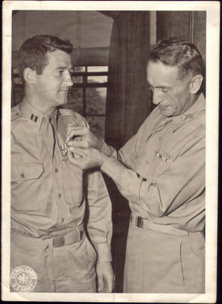 1st Lt Higgins got the Silver Star awarded for exceptional bravery during the battle of Sigolsheim Dec. 10 to Dec. 12, 1944 (Captain Higgins in Warm Springs, GA in August 1945 (Photo Courtesy Higgins Family)