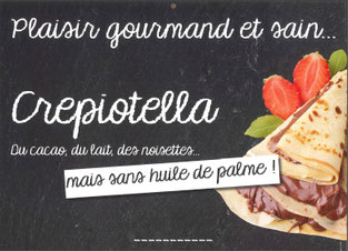 Plaisir gourmand et sain; crepiotella, du cacao, du lait, des noisettes... Mais sans huile de palme !