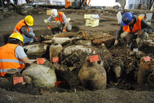 Scavi archeologici preventivi alla fermata della Metro C San Giovanni