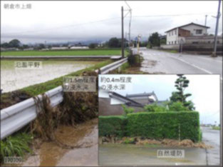 写真2　微地形と氾濫被害の差