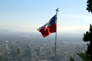 Santiago de Chile, Südamerika, Flagge, Fahne, Chile, Die Traumreiser
