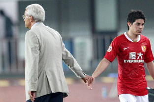 Marcello Lippi e Dario Conca ai tempi del Guangzhou Evergrande
