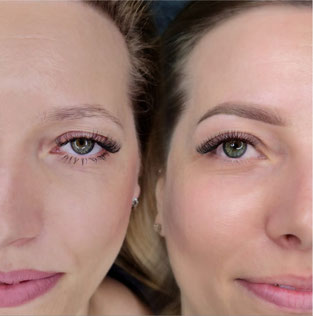 Powder Brows direkt danach - Farbe verblasst um ca. 30%
