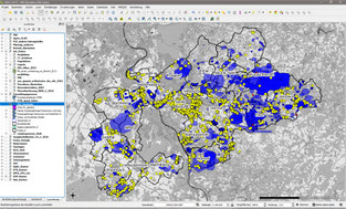 Ein Teil der Artdaten, dargestellt in QGIS 2.18